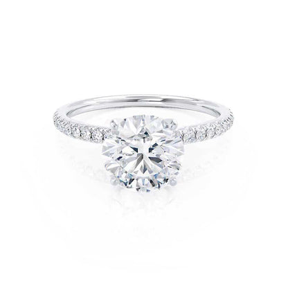 2 CT Round Pave Moissanite Engagement Ring