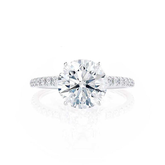 1 CT Round Pave Moissanite Engagement Ring