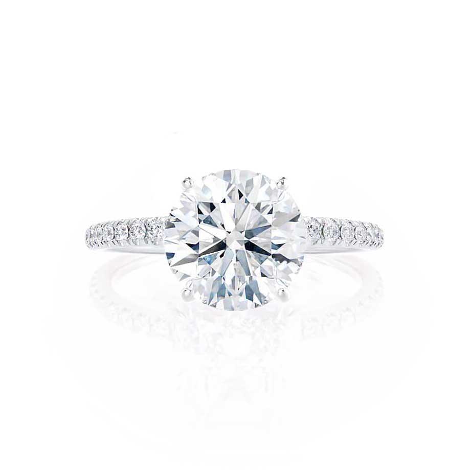 2 CT Round Pave Moissanite Engagement Ring