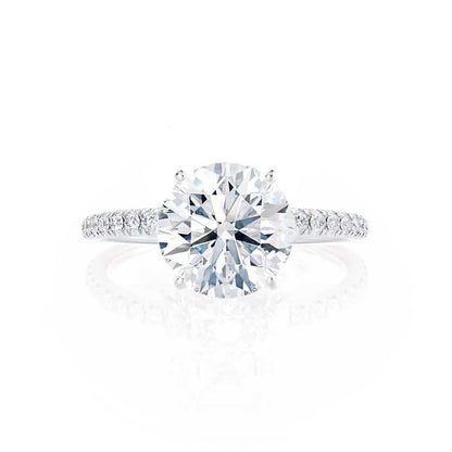 2 CT Round Pave Moissanite Engagement Ring