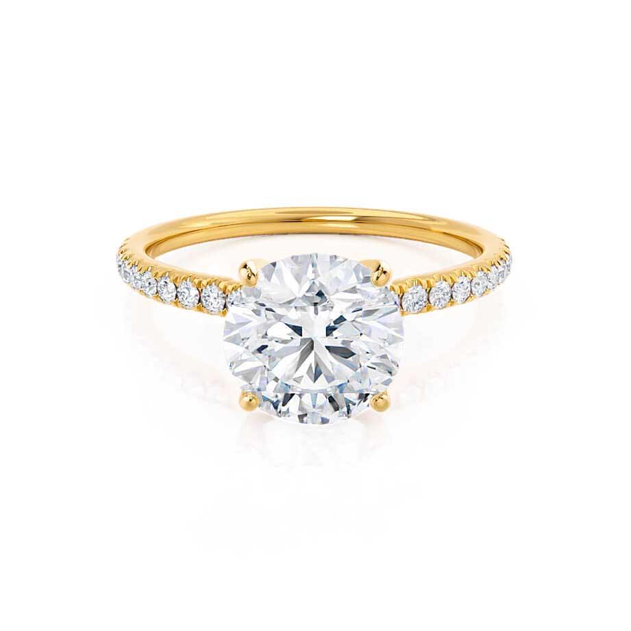 1.5 CT Round Pave Moissanite Engagement Ring