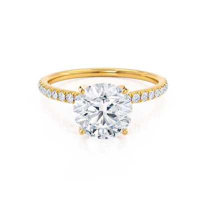 1.5 CT Round Pave Moissanite Engagement Ring