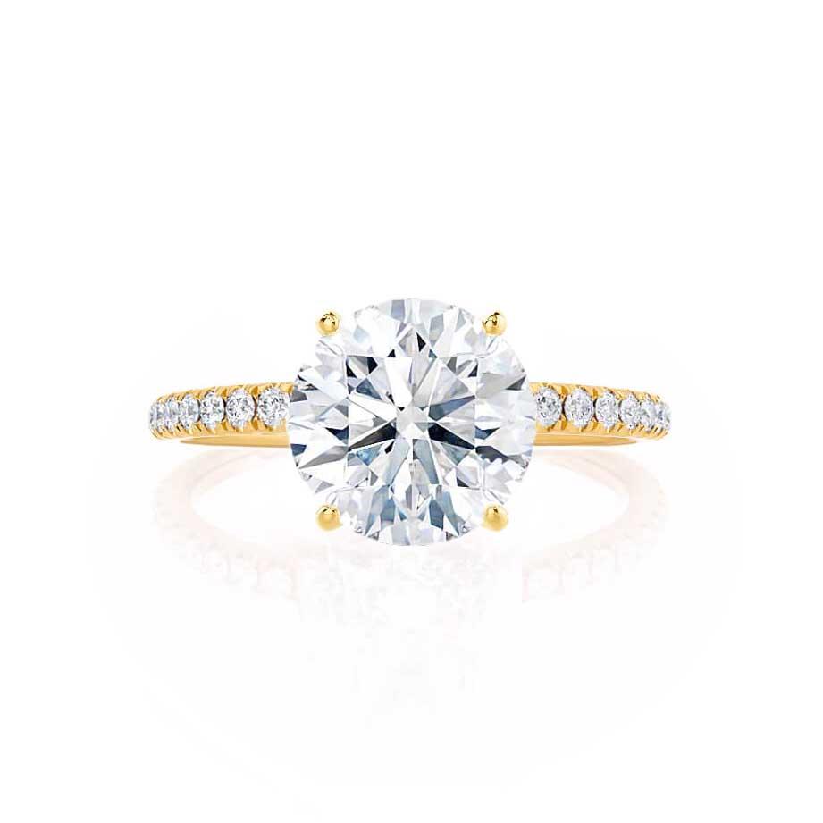 1.5 CT Round Pave Moissanite Engagement Ring