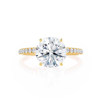 1.5 CT Round Pave Moissanite Engagement Ring