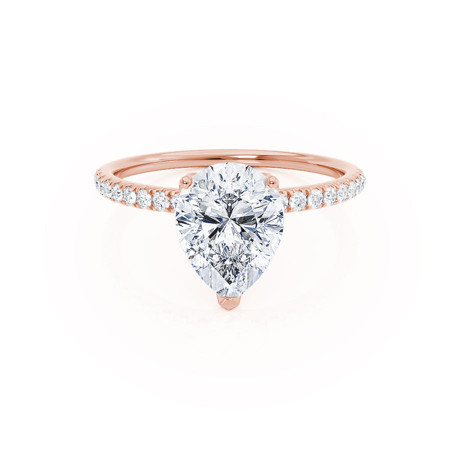 1.2 CT Pear Pave Moissanite Engagement Ring
