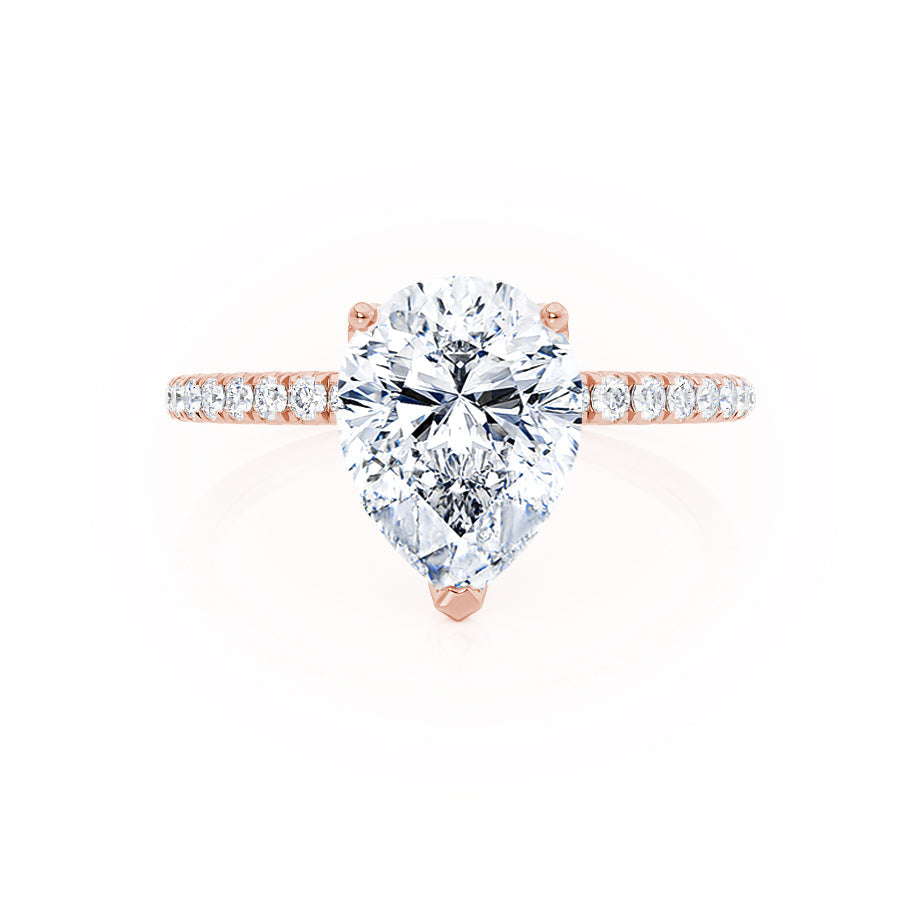 1.2 CT Pear Pave Moissanite Engagement Ring