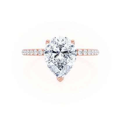 1.2 CT Pear Pave Moissanite Engagement Ring