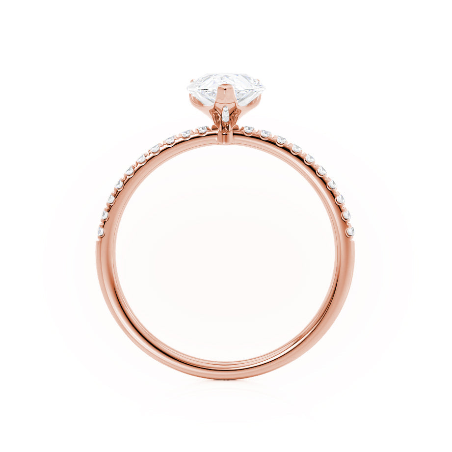 1.2 CT Pear Pave Moissanite Engagement Ring