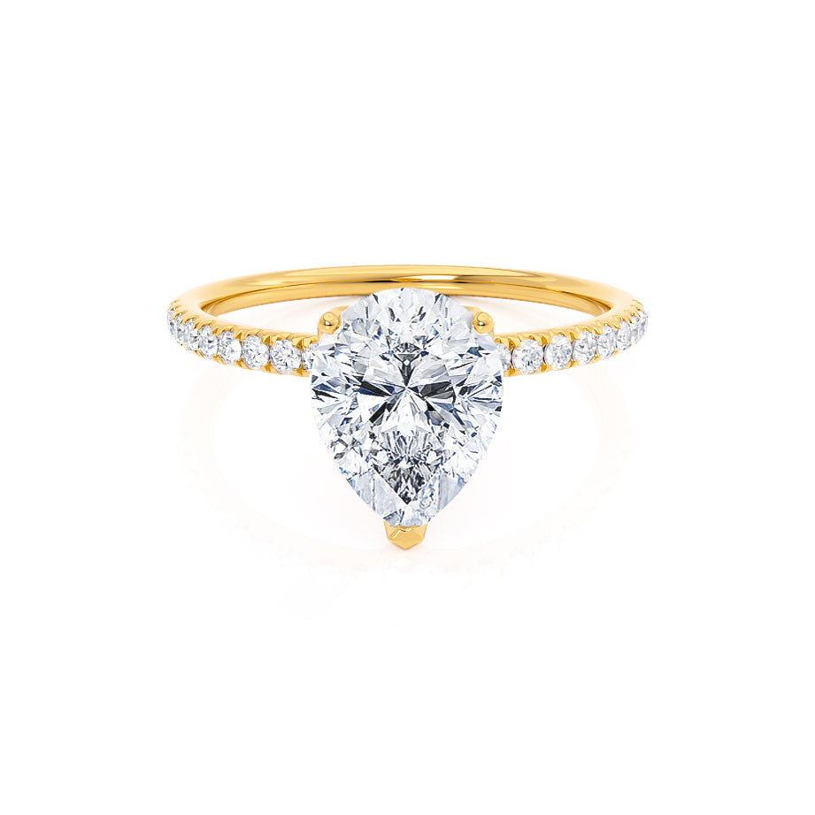 1.2 CT Pear Pave Moissanite Engagement Ring