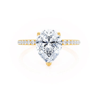 1.2 CT Pear Pave Moissanite Engagement Ring