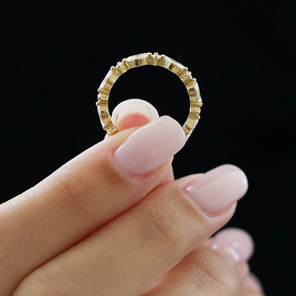 0.5 TCW Marquise & Round Full Eternity Moissanite Wedding Band