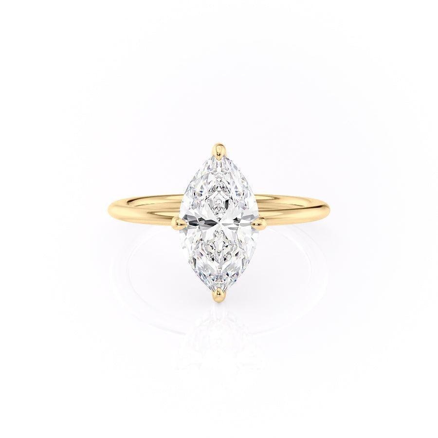 1.58 CT Marquise Cut Solitaire Hidden Halo Setting Moissanite Engagement Ring 11