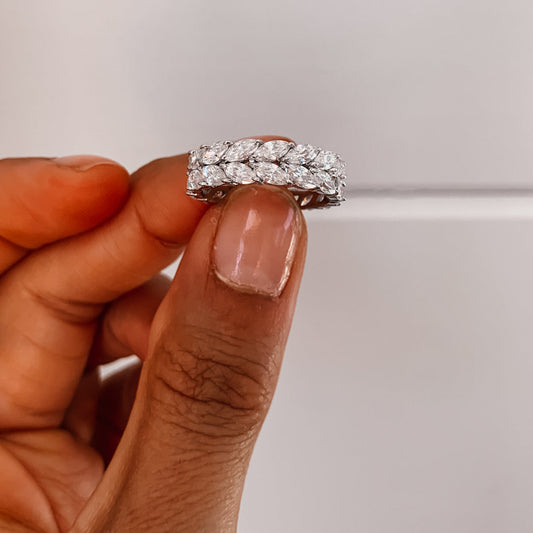7.5 TCW Marquise Eternity Moissanite Wedding Band