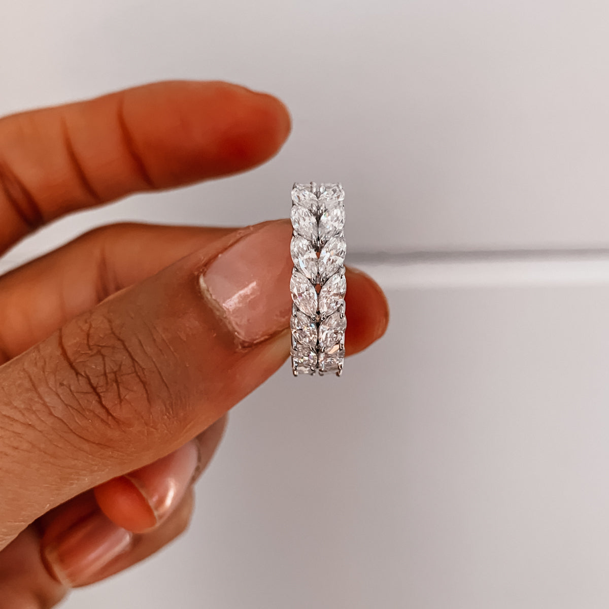 7.5 TCW Marquise Eternity Moissanite Wedding Band