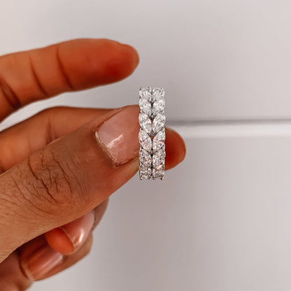 7.5 TCW Marquise Eternity Moissanite Wedding Band