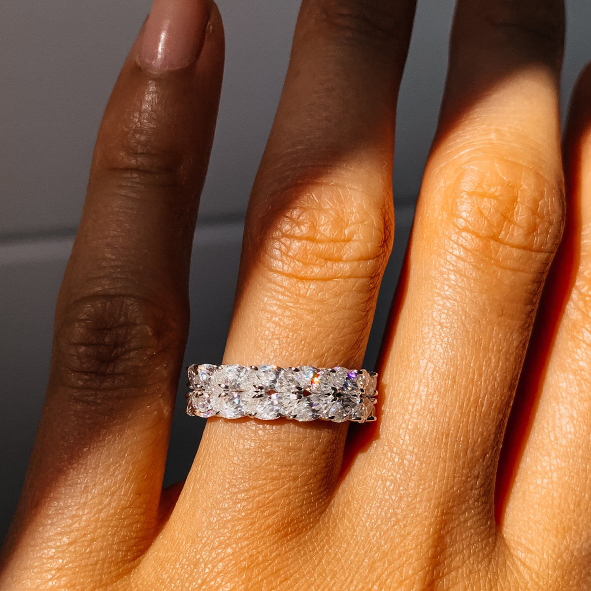 7.5 TCW Marquise Eternity Moissanite Wedding Band