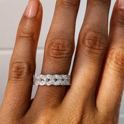 7.5 TCW Marquise Eternity Moissanite Wedding Band