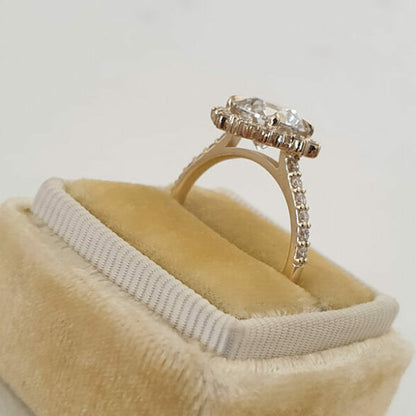 2 CT Round Halo & Pave Moissanite Engagement Ring