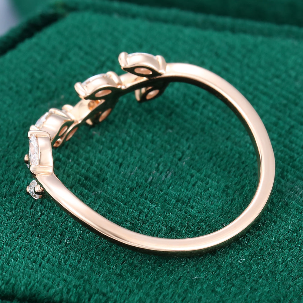 0.275 TCW Marquise Twig Style Moissanite Wedding Band