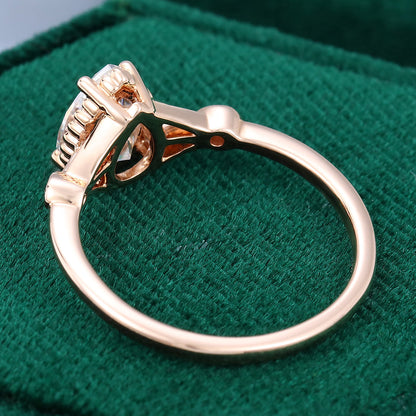 1 CT Pear Three Stone Moissanite Engagement Ring