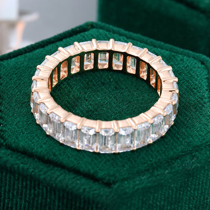 0.25 TCW Emerald Full Eternity Moissanite Wedding Band