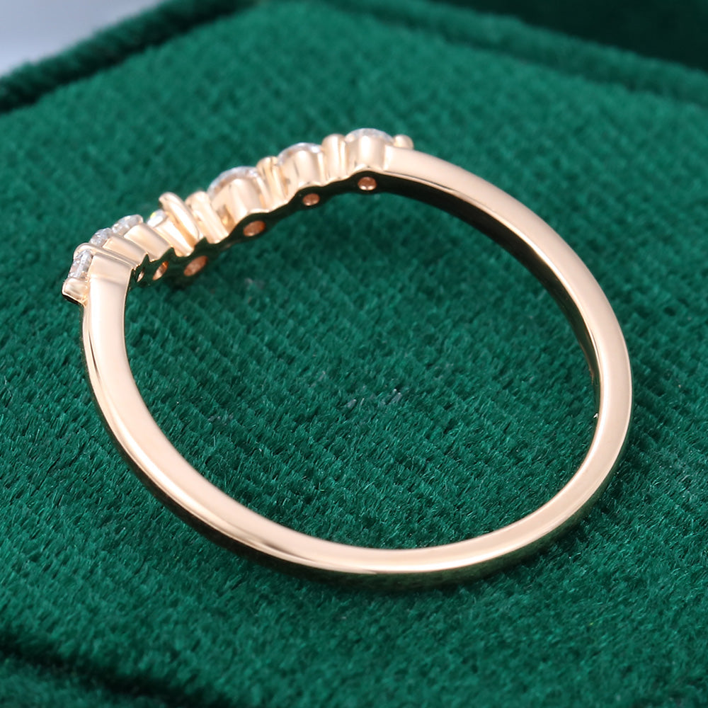 0.25 TCW Round Curved Moissanite Wedding Band