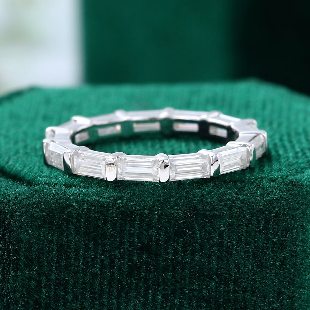 0.11 TCW Baguette Full Eternity Moissanite Wedding Band