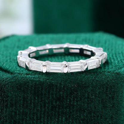 0.11 TCW Baguette Full Eternity Moissanite Wedding Band
