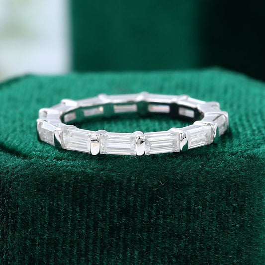 0.11 TCW Baguette Full Eternity Moissanite Wedding Band