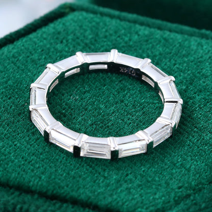 0.11 TCW Baguette Full Eternity Moissanite Wedding Band