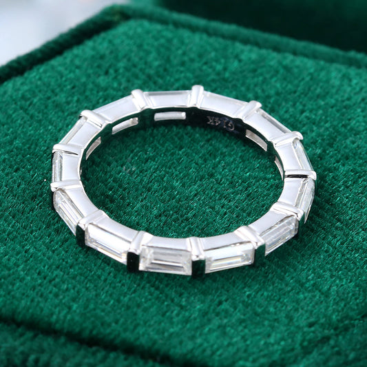 0.11 TCW Baguette Full Eternity Moissanite Wedding Band