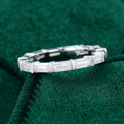 0.11 TCW Baguette Full Eternity Moissanite Wedding Band