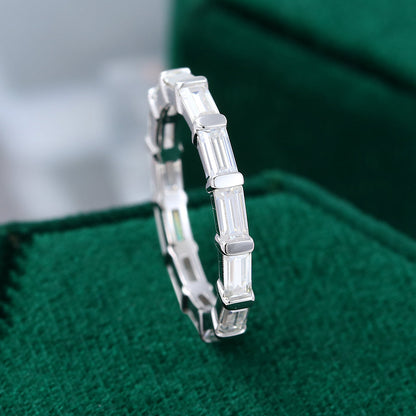 0.11 TCW Baguette Full Eternity Moissanite Wedding Band