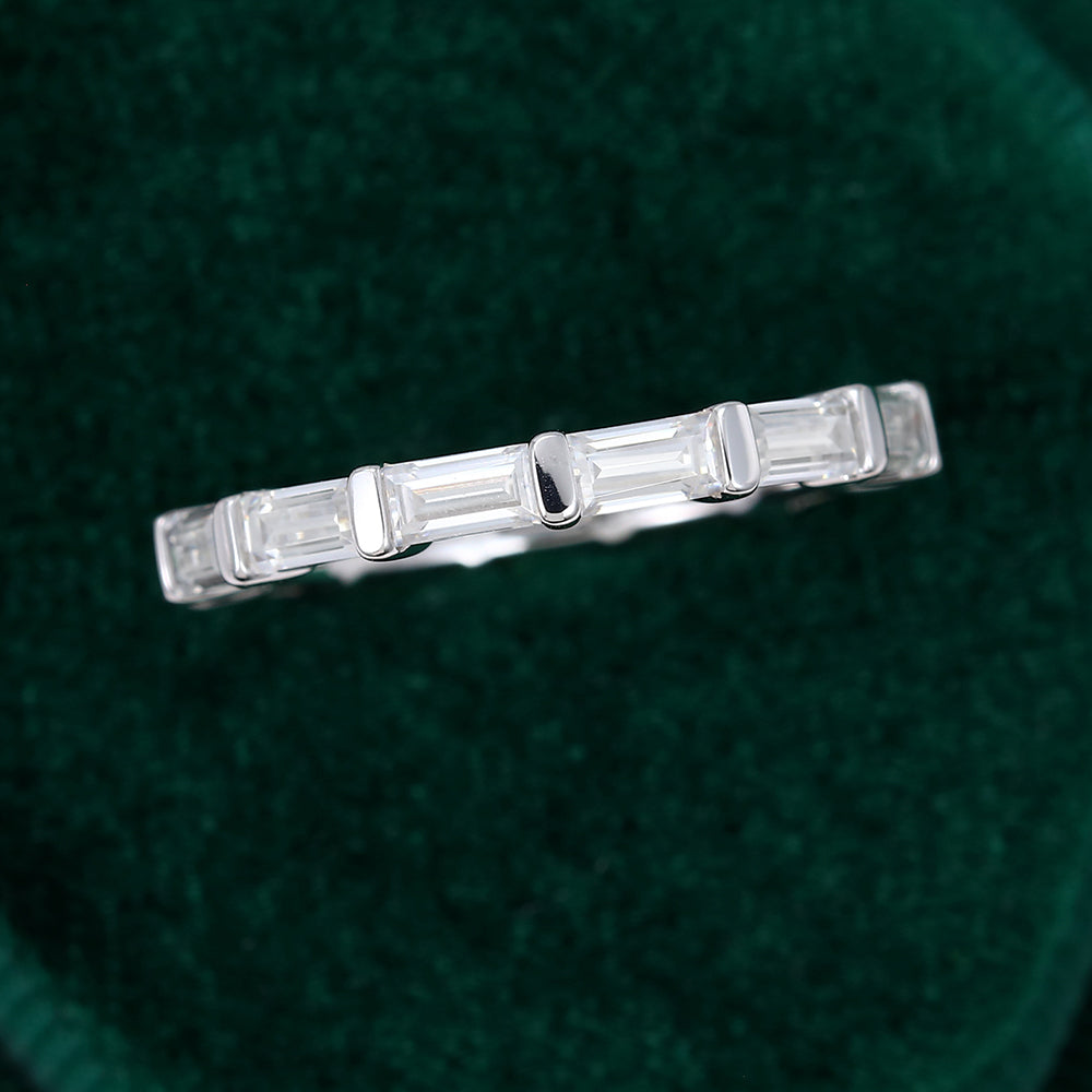 0.11 TCW Baguette Full Eternity Moissanite Wedding Band