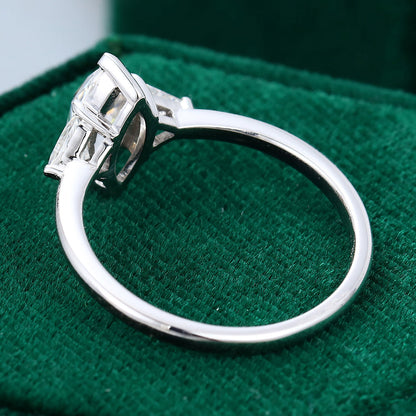 0.90 CT Marquise Three Stone Moissanite Engagement Ring