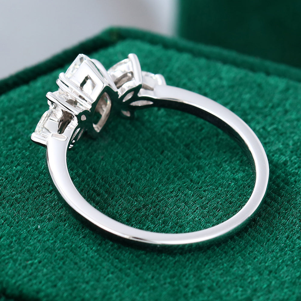 0.47 CT Marquise Cluster Moissanite Engagement Ring