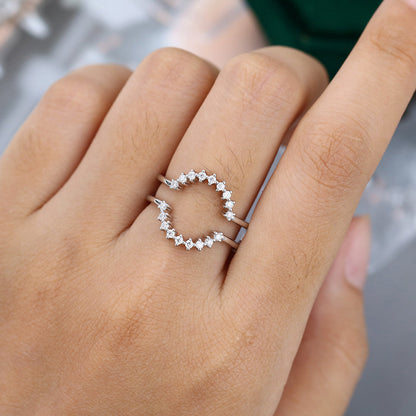 0.27 TCW Round Curved Moissanite Wedding Band