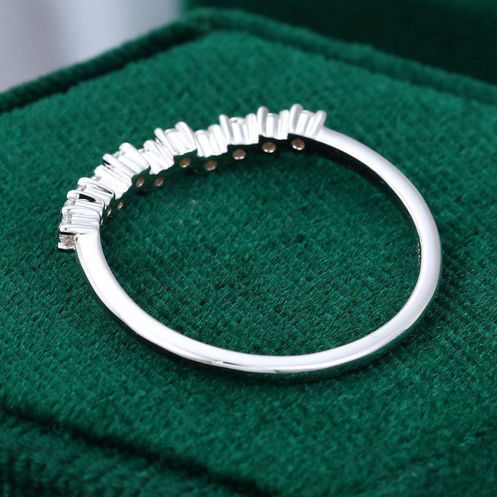 0.22 TCW Round Half Eternity Moissanite Wedding Band
