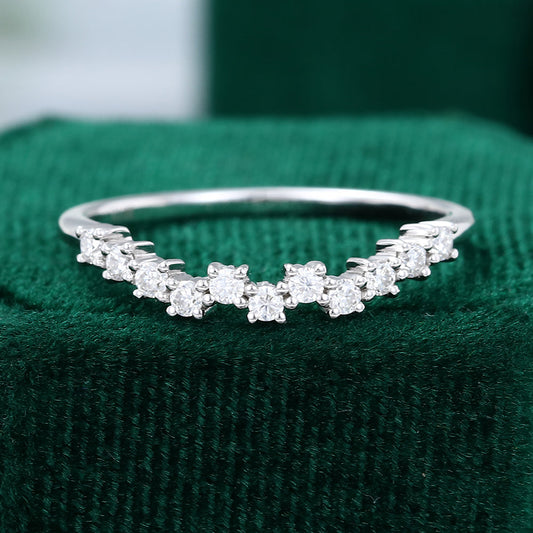 0.22 TCW Round Half Eternity Moissanite Wedding Band