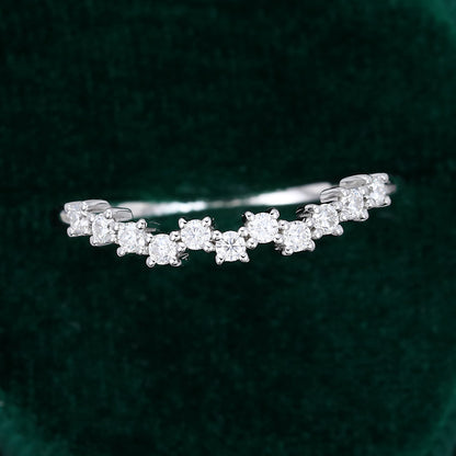 0.22 TCW Round Half Eternity Moissanite Wedding Band