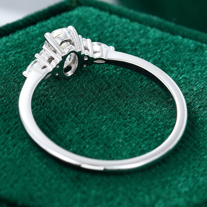 0.43 CT Oval Cluster Moissanite Engagement Ring