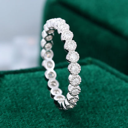 0.39 TCW Round Milgrain Moissanite Wedding Band