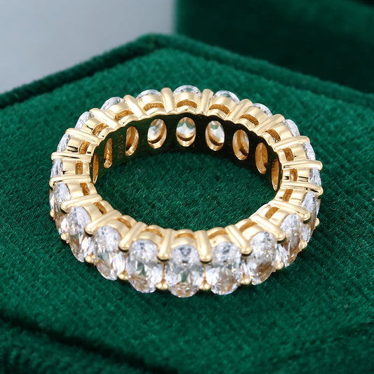 0.23 TCW Oval Full Eternity Moissanite Wedding Band