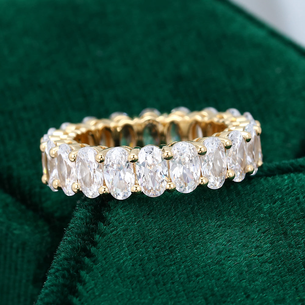 0.23 TCW Oval Full Eternity Moissanite Wedding Band