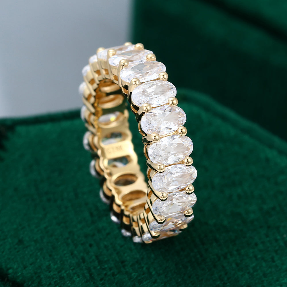 0.23 TCW Oval Full Eternity Moissanite Wedding Band
