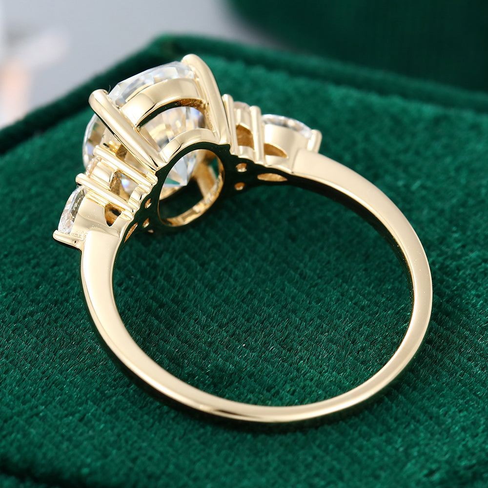 2.72 CT Oval Cluster Moissanite Engagement Ring