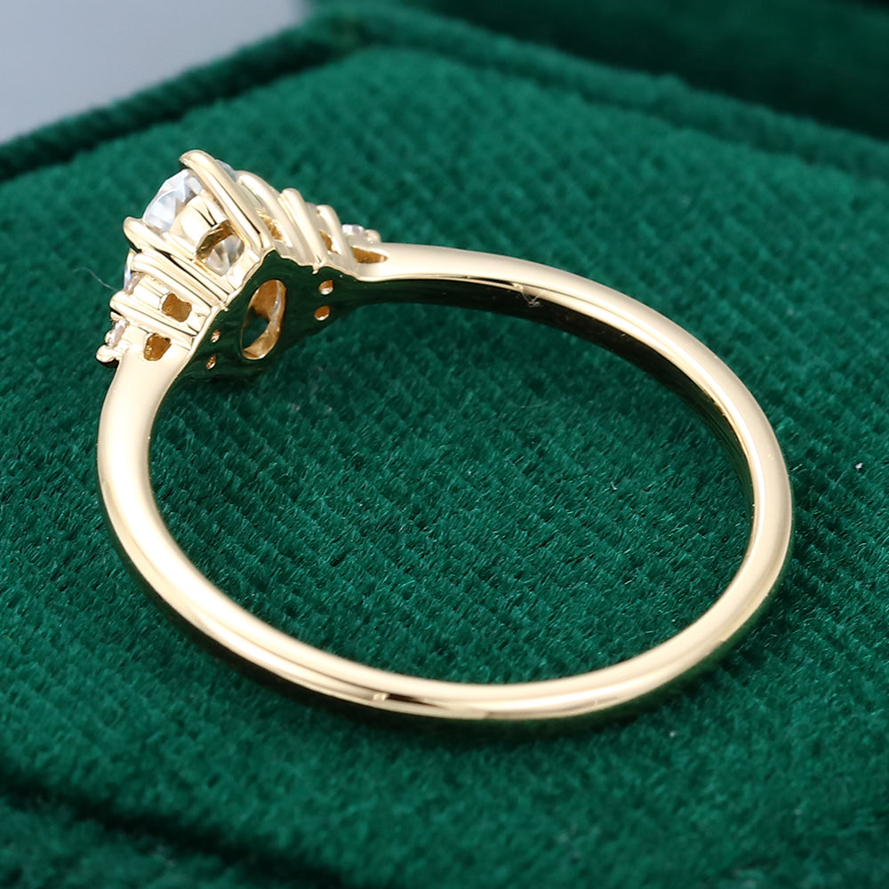 0.43 CT Oval Cluster Moissanite Engagement Ring