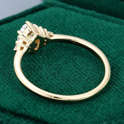 0.43 CT Oval Cluster Moissanite Engagement Ring