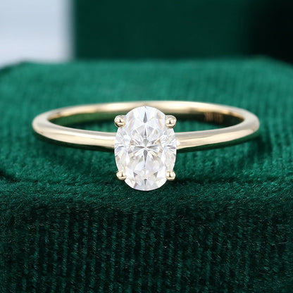 1.33 CT Oval Solitaire Moissanite Engagement Ring