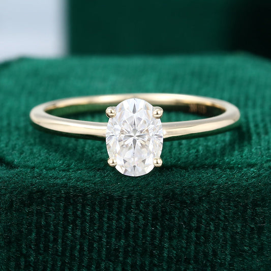 1.33 CT Oval Solitaire Moissanite Engagement Ring